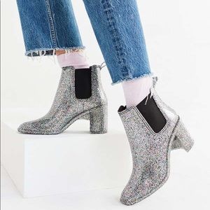 Jeffrey Campbell Hurricane Rain Boots Glitter Sz 8